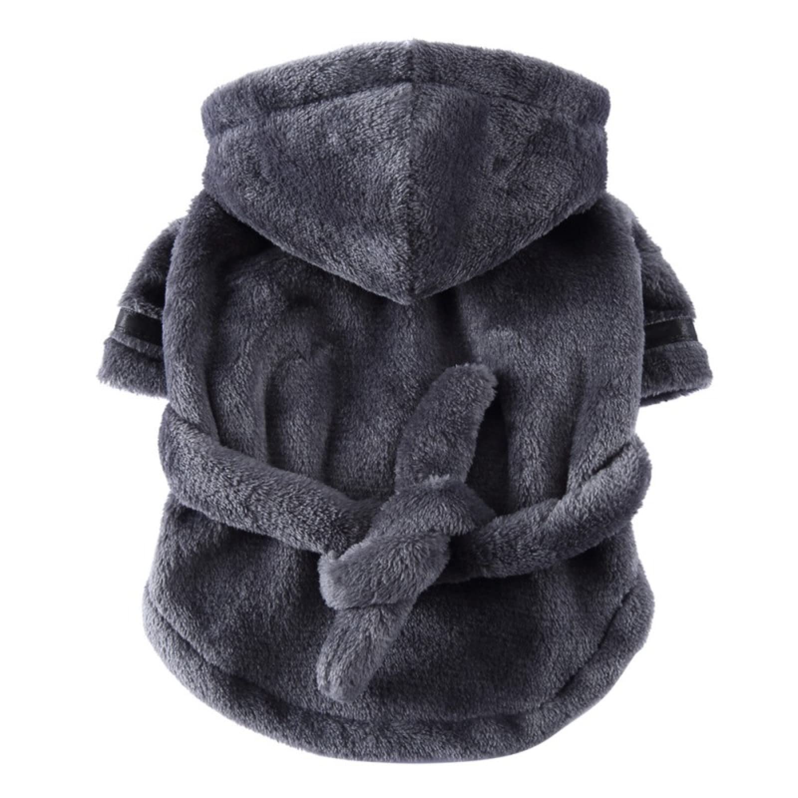 Solid Color Dog Bathrobe Pet Pajamas Soft Dog Pajamas Pet Bath Drying Towel Clothes For Small And Medium Dogs Cats Pet Accessories,Gray,S