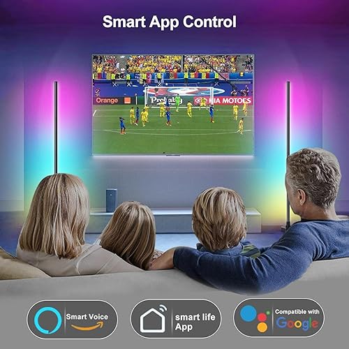 Miniatura 7 de Lámpara de pie LED de esquina - Lámpara de esquina compatible con Alexa, lámpara de pie RGB con 16 millones de colores DIY y sincronización de