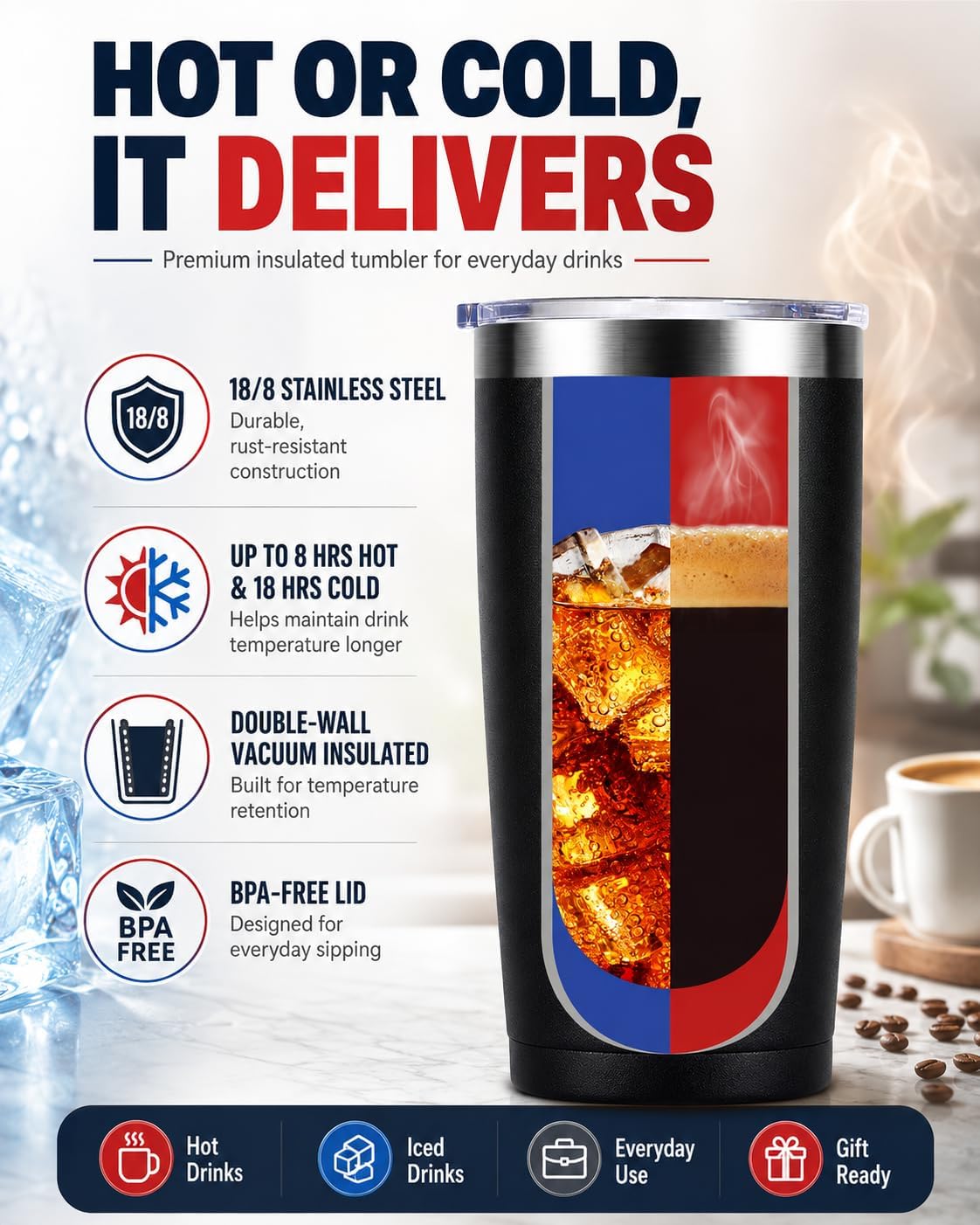 Us Citizenship Gifts - 2026 American Citizenship Gifts Party Decoration - New US Citizen Gift 20oz Stainless Steel Insulated Laser Engraved Tumbler, Black image 2