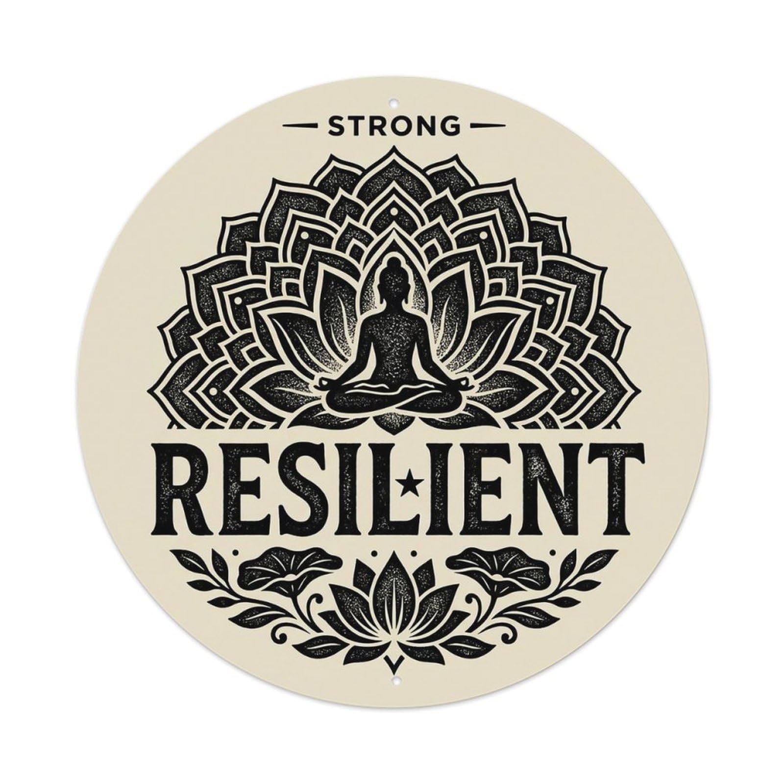 Zen Flower Meditation Den Resilient Metal Tin Sign
