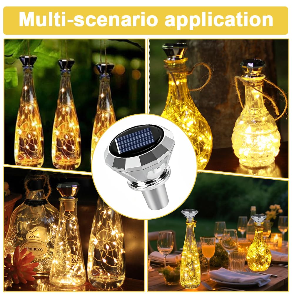 8 Unidades De Luces Solares LED Para Botellas,20 Ledes,2 M, Luces Solares Para Botellas,Solar Luces Para Botellas,Unidades De Botellas Solares Para Exteriores Para Botellas,Bricolaje,Fiestas