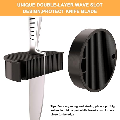 Miniatura 3 de RAINBEAN Bloque universal para cuchillos, soporte redondo para cuchillos de cocina sin cuchillos, desmontable para una fácil limpieza,