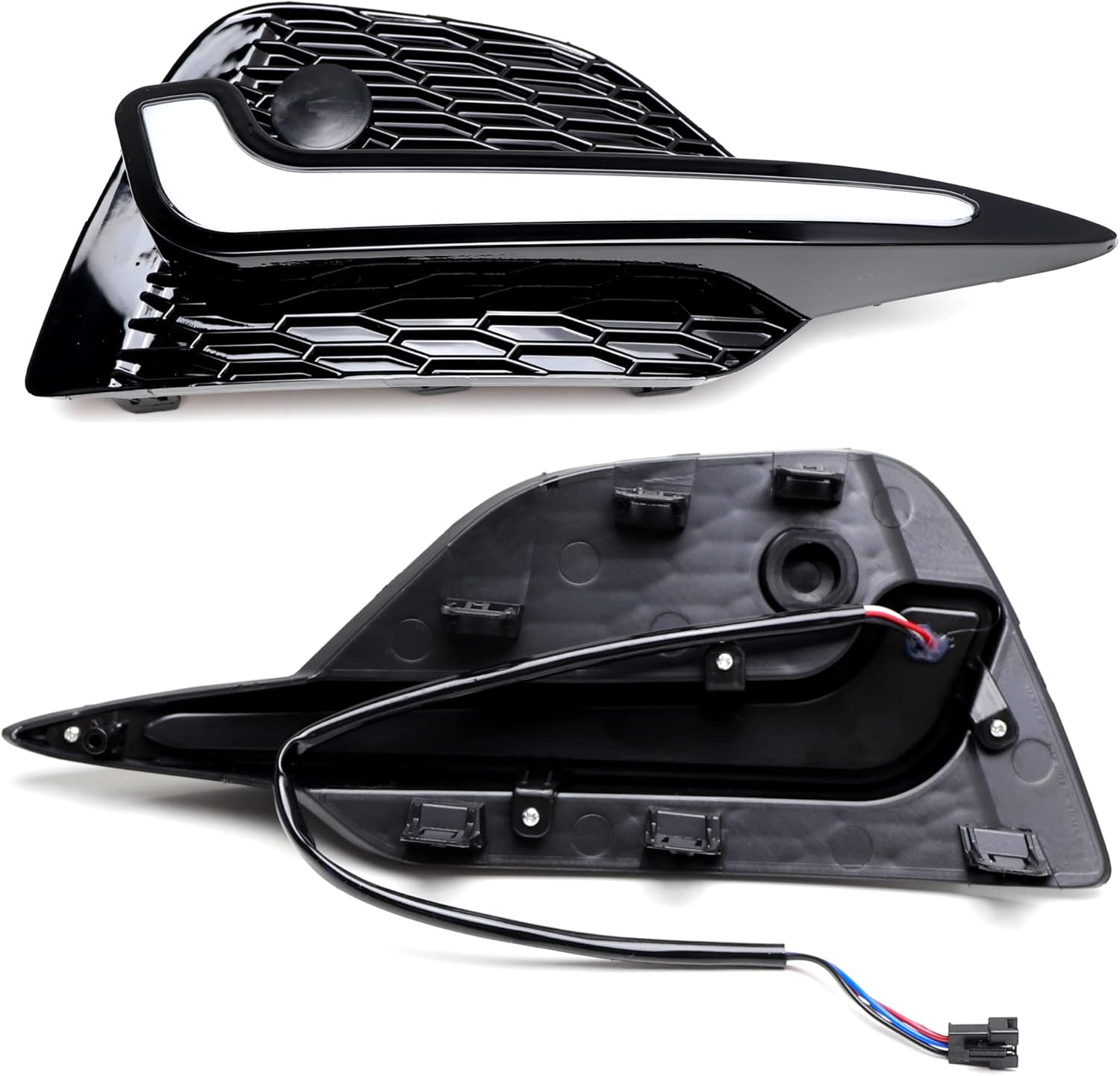 iJDMTOY Lower Bumper Insert Fit Switchback LED Daytime Running Light Kit Compatible with 2017-20 Nissan Rogue Sport, White LED DRL & Amber Dynamic Sequential Blink LED Turn Signal Feature