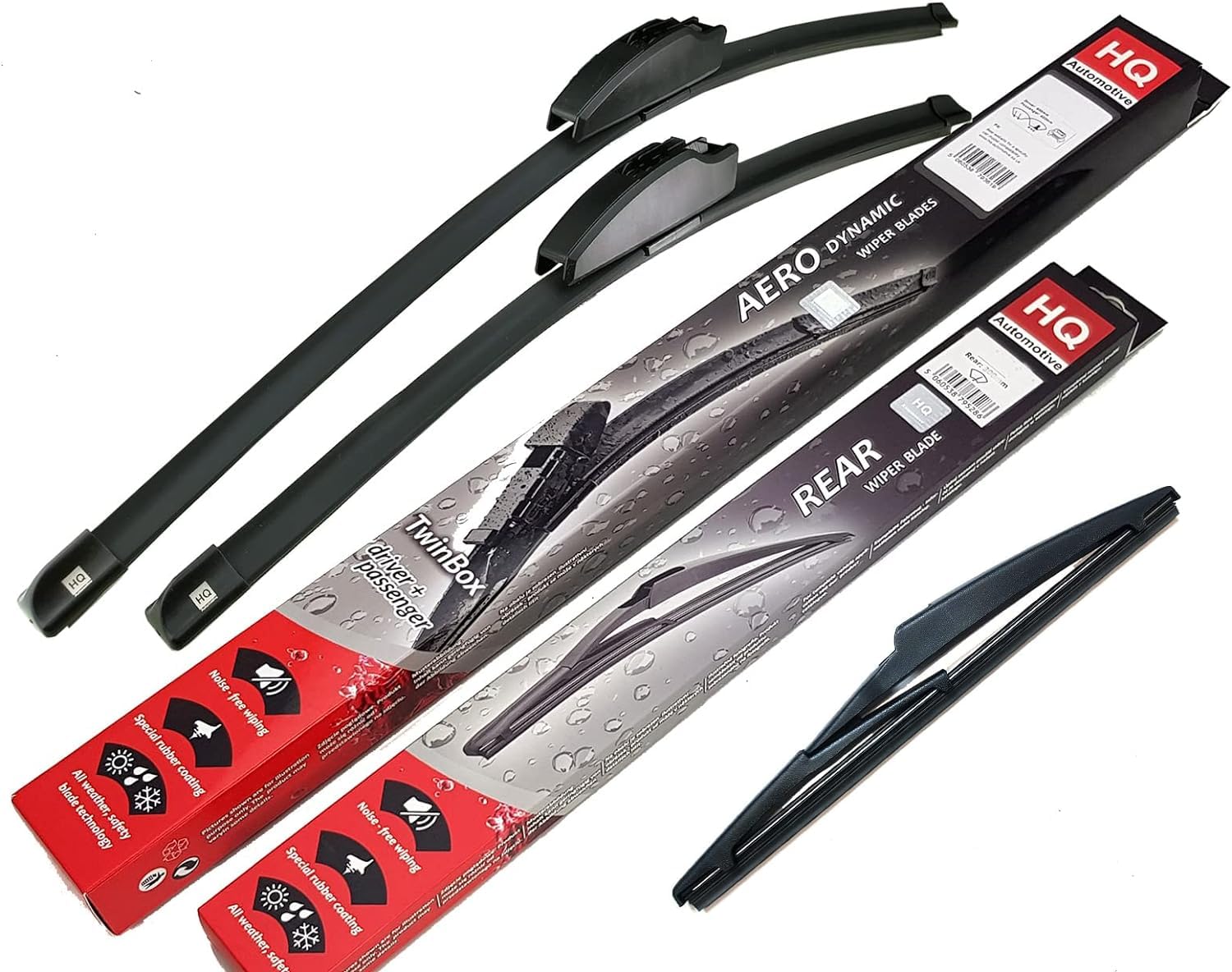 HQ Automotive Wiper Blades for Suzuki Grand Vitara (2005 and later) Front Rear Kit, Ad91-911|Hq12N