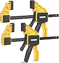 EQUIPTZ 12 inch Bar Clamps for Woodworking – 2 Pack Quick Grip Clamps Set with 150 lbs Force – Wood Clamps for Gluing, Carpentry, DIY, and Metalworking (12 inch Size, 2 Pack)