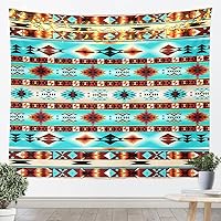 Vista 8 de Tapiz de caballos, tapices aztecas nativos del suroeste, granja, vida silvestre, arte de pared, arte de pared de geometría tribal india
