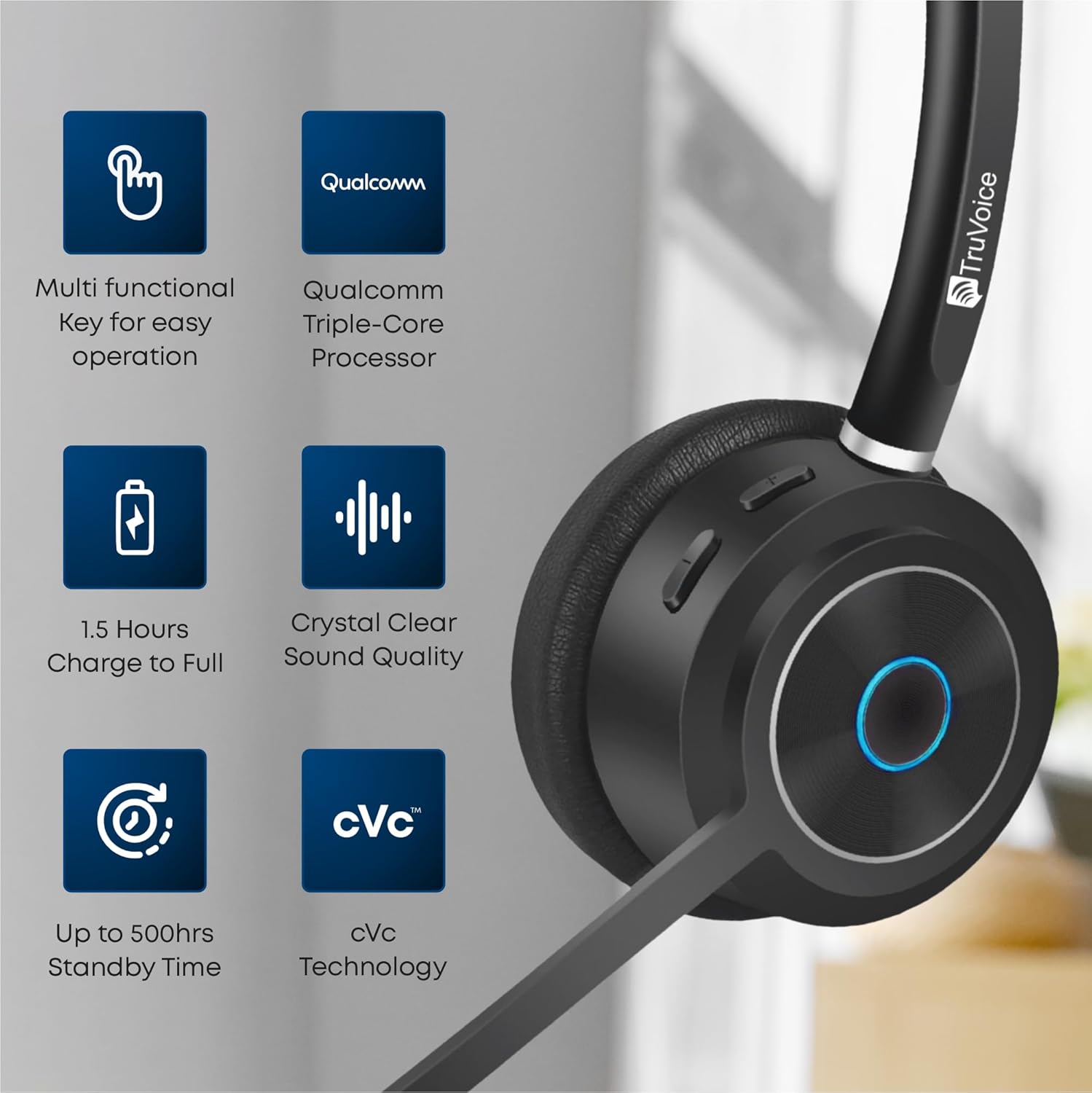 Key features of TruVoice BT75 Headset