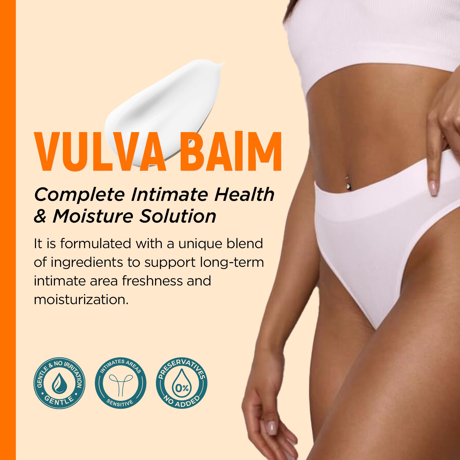 Vulva Balm Moisture Cream for Women Vaginal Moisturizer, Helps with Vulva Dryness and Itching, Soothing & Nonsticky Intimate Care Balm Cream for pH and Hormone Balance and Menopause Support