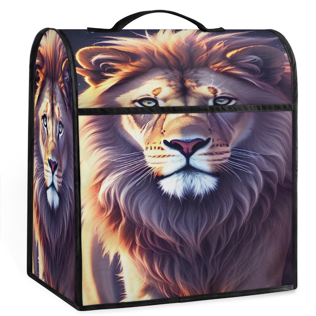 Coffee Maker Cover Lion Animal Kitchen Appliance Covers Small Appliance Covers Blender Cover Juicer Cover Dust Covers for Kitchen Appliances with Top Handle and Pockets,Washable,B974
