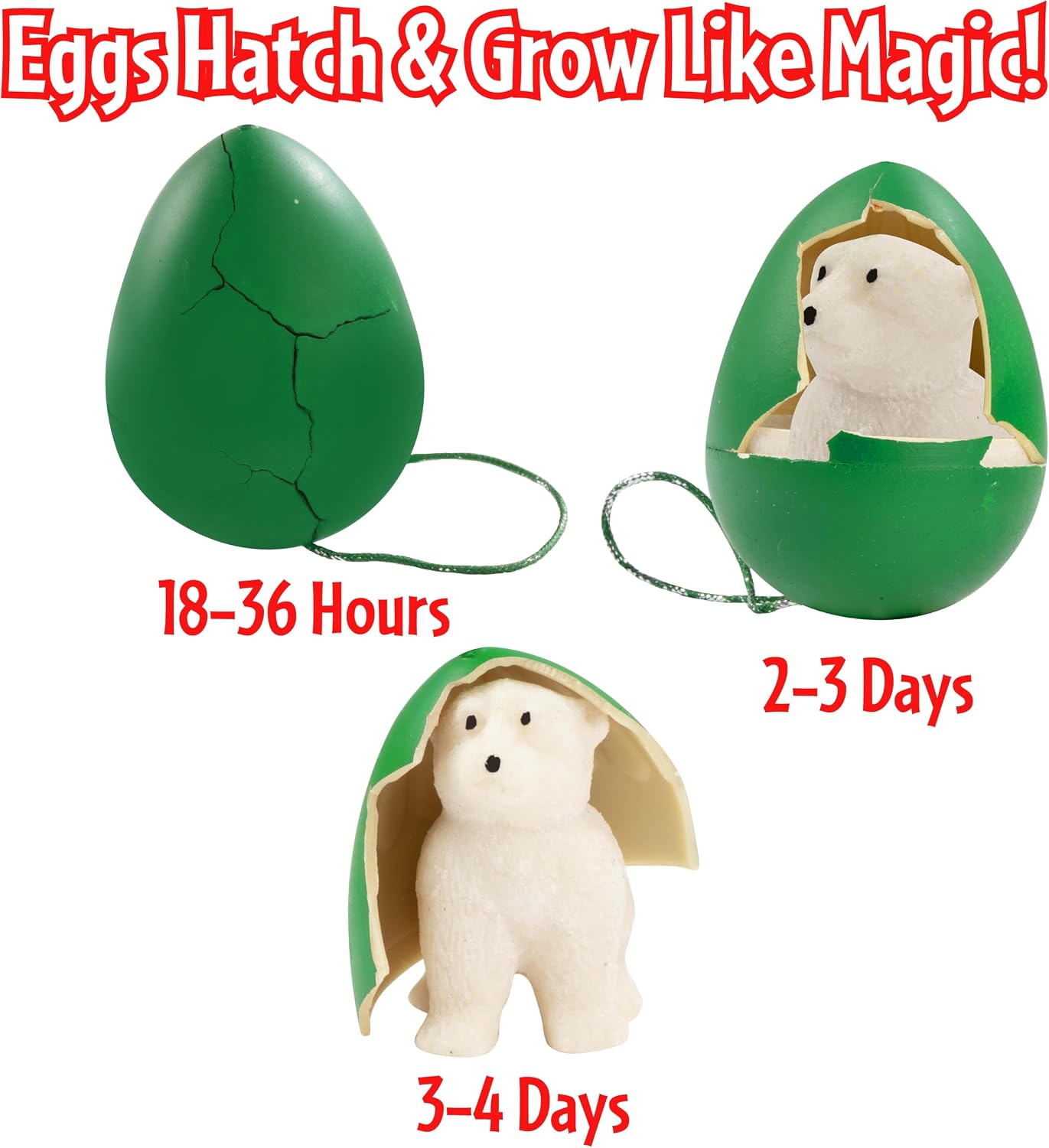 Christmas Ornament Super Grow Eggs and Hang 'Em X-mas Hatching Ornaments (1pc) - Hatch Huge 1 of 3 Different Pets!