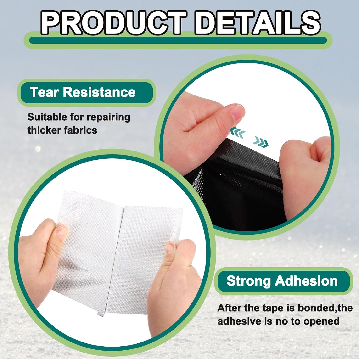 PATIKIL Awning Repair Tape 8" x 26ft Waterproof Canvas Tape High Adhesive Tear Repair Patch Kit for PVC Tarpaulin Tent Awning Fabric RV Sail Boat Cover, Black