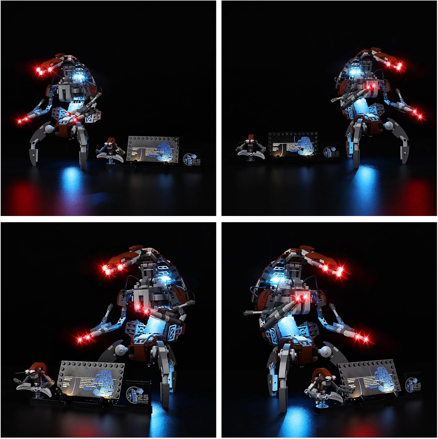 Kyglaring LED Light Kit Compatible with Lego Droideka 75381 Building Blocks, Upgraded Lighting Accessories for 75381 Model Set, Lights Only (Model Not Included), Stand Version