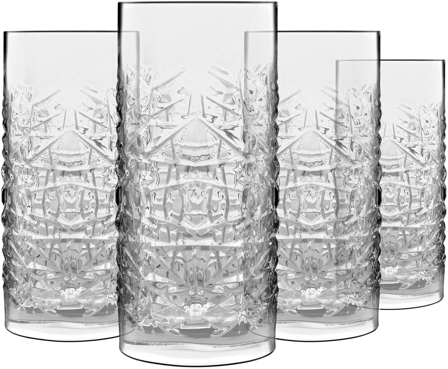 Luigi Bormioli Mixology 16.25 oz Textures Beverage Glasses, Clear