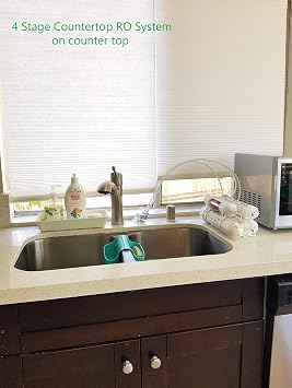 Countertop Portable Universal 5-Stage Reverse Osmosis RO Purification Water System with 100 GPD RO Membrane, DI Deionizing Mixed Bed (Close to 0 PPM) postfilter, Dual Connection. Build in USA