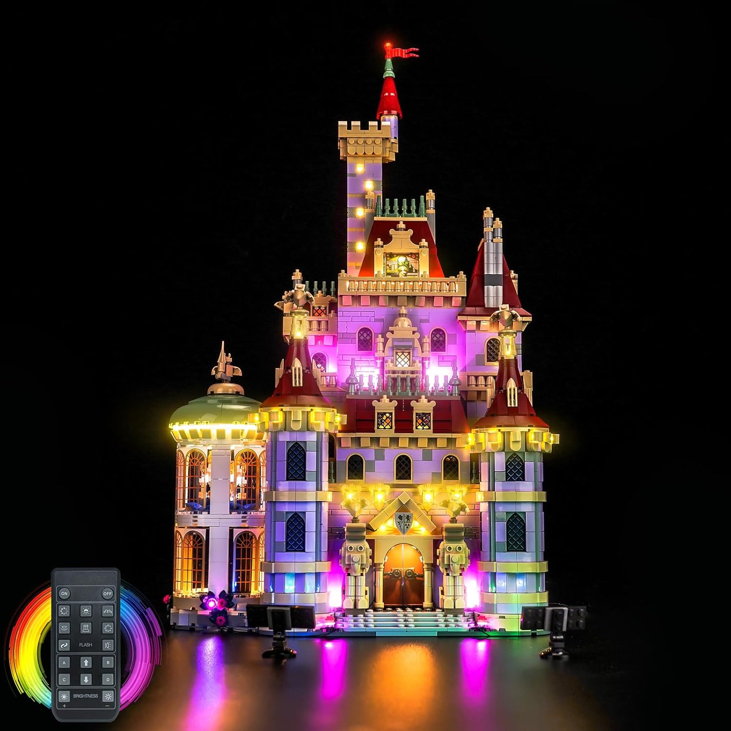 BrickBling LED Light Only, Compatible with Lego Beauty and The Beast Castle, Creative Lighting Compatible with Lego 43263 - Not Come with Castle Model (RC Version Light)