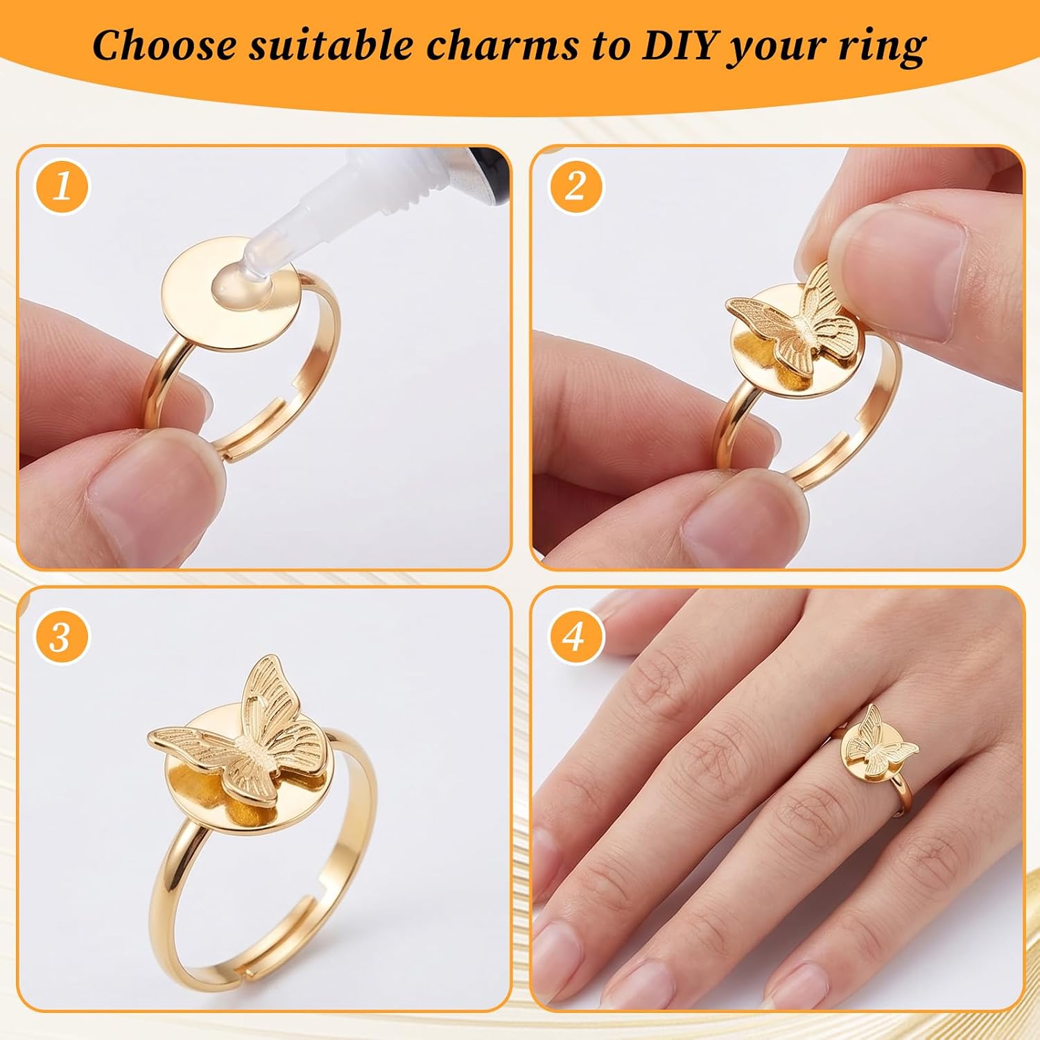 35Pcs Ring Blanks for Jewelry Making 10mm Pad Rings Base