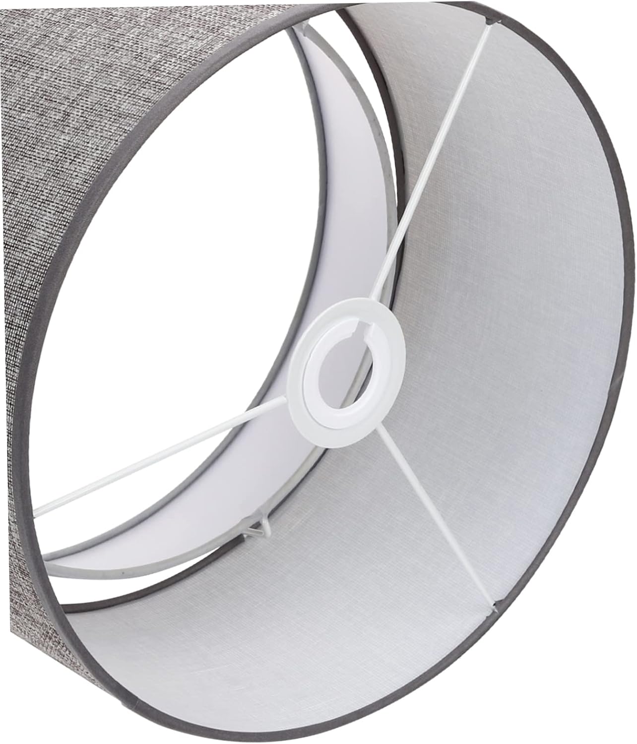 Small Double Layer Lampshade for Base Ceiling Lights Elegant Fabric Cover for Living Bedroom Dining and Office Decor Deep Grey Design