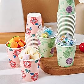 TV TOPVALUE 600 Pack 5 oz Paper Disposable Colorful Bathroom Small Mouthwash Espresso Cups for Party, Picnic, Travel and Events