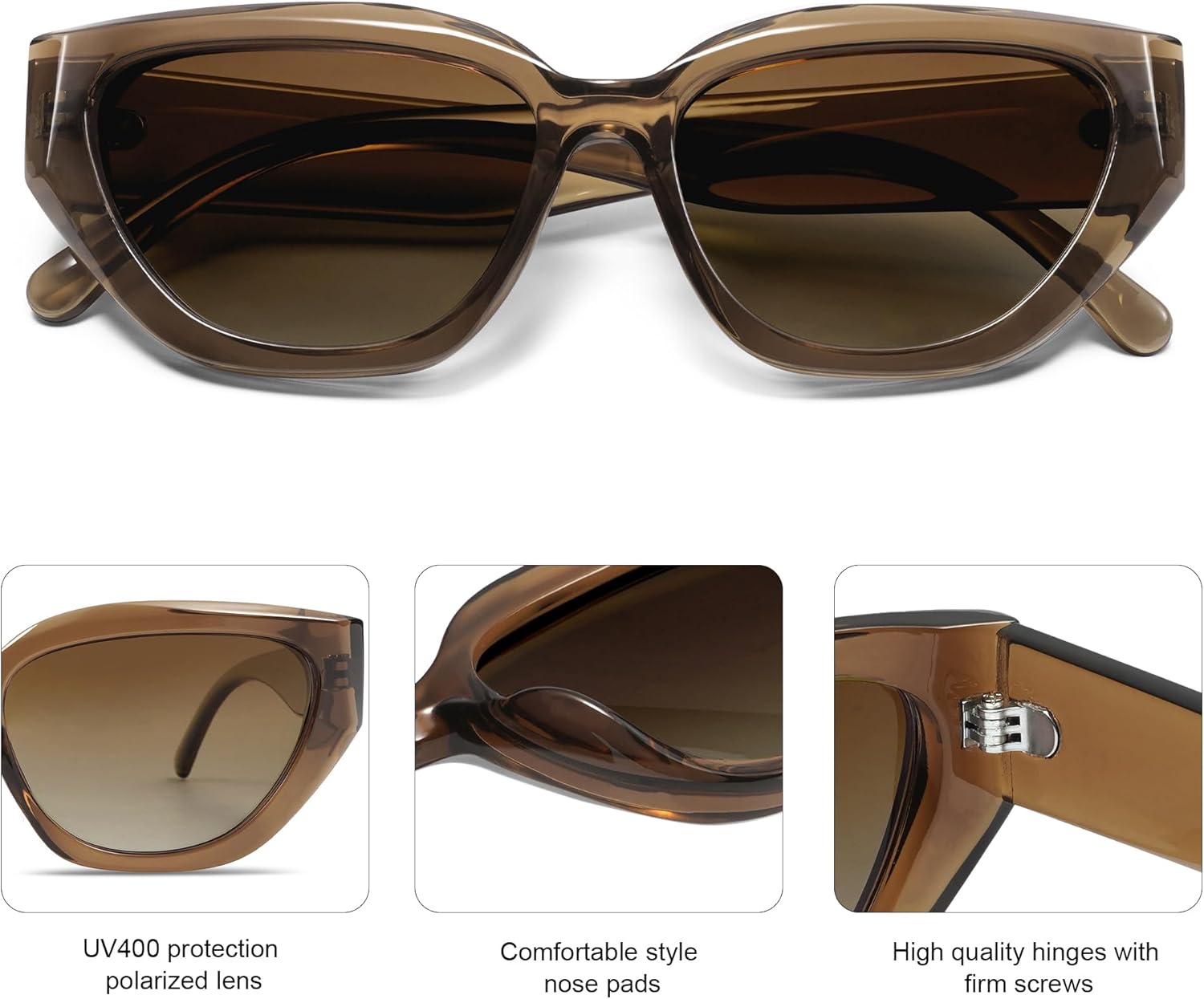 SOJOS Trendy Cute Cat Eye Polarized Sunglasses for Women Fashion Cateye Womens Sunnies SJ2237 - Image 4