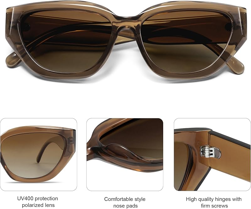 SOJOS Trendy Cute Cat Eye Polarized Sunglasses for Women SJ2237 | Fashion Chic Cateye Frame UV Protection Womens Shades Sunnies image 4