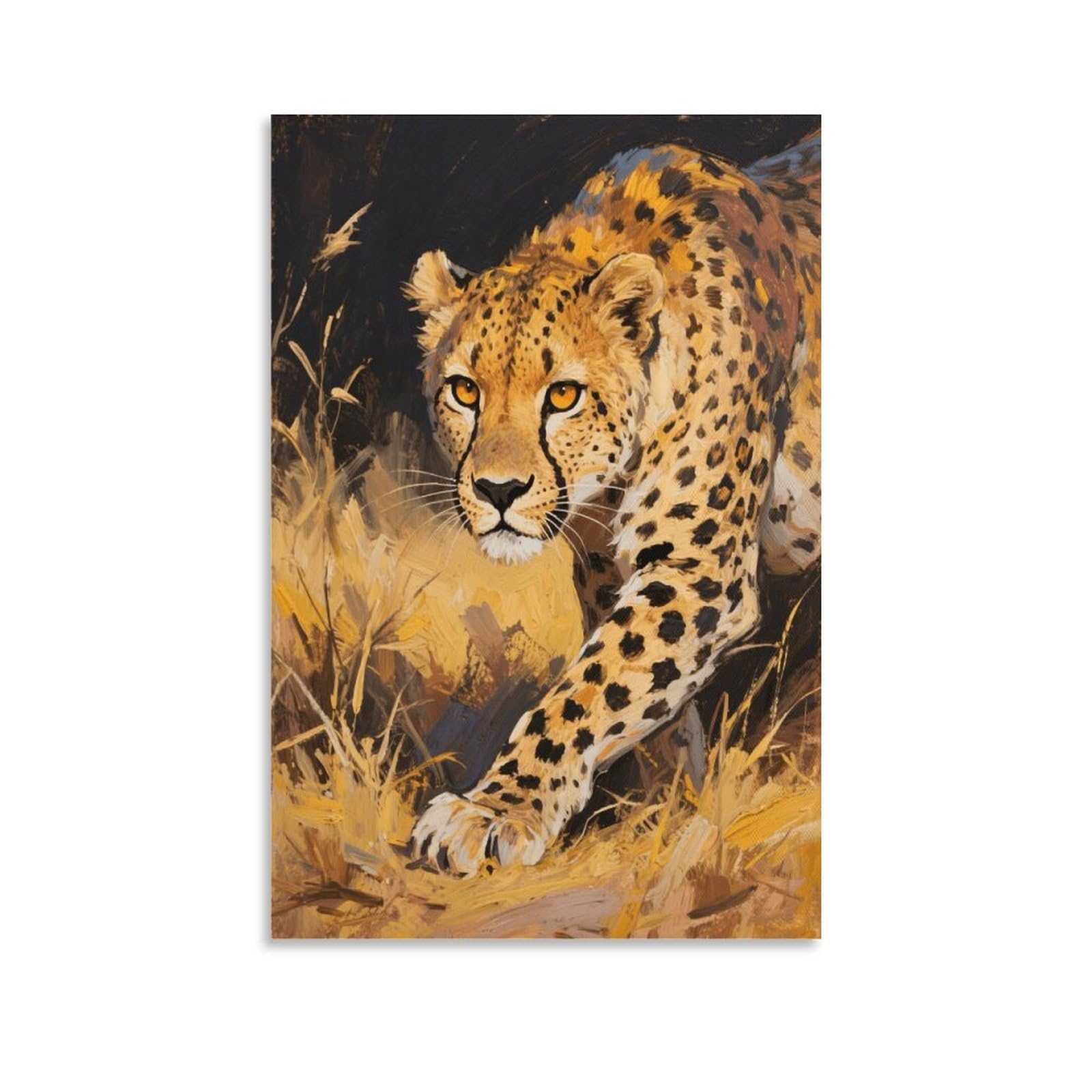 EMYXPAQM Leopard Canvas Wall Art Oil Painting Leopard Canvas Prints Modern for Home Office Bedroom Wall Decor Gift 20x30inch(50x75cm)