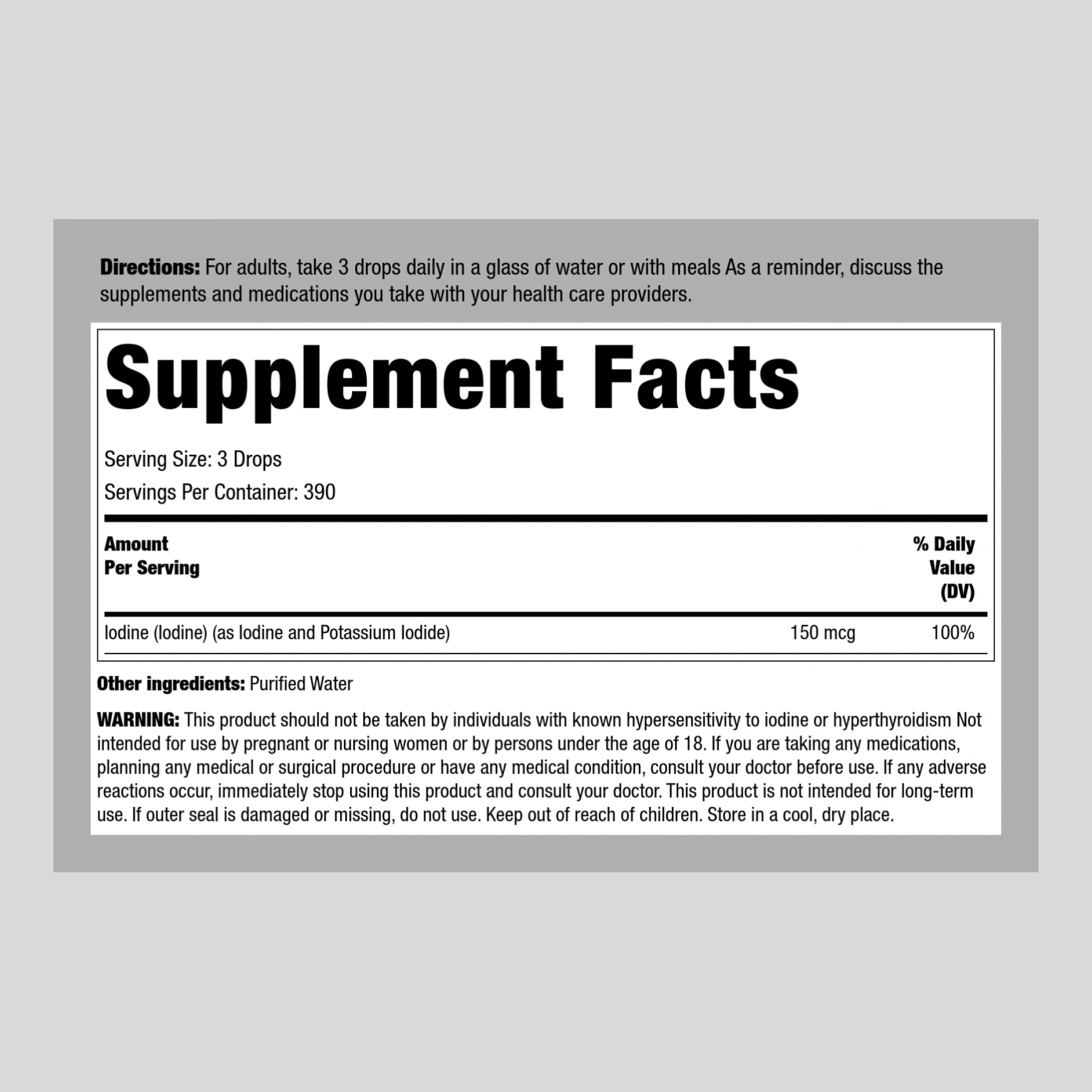 Piping Rock Liquid Iodine | 2 fl oz | 150 mcg | Iodine & Potassium Iodide — Amazon image 2