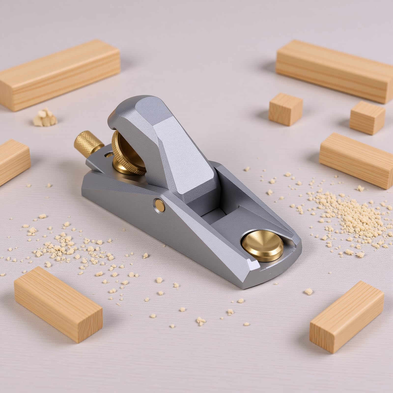 Eujgoov Pialla Manuale a 33 Gradi, Corpo in Lega di Alluminio, Accessori in ottone. Costruzione Resistente, Piallatura Stabile e Controllata, Impugnatura Comoda, Riduce L'affatica