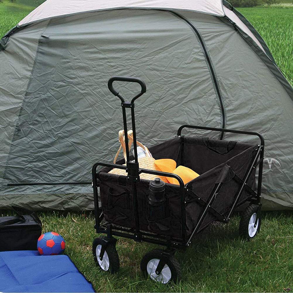 Faltbarer Gartenwagen, tragbarer Zugwagen für den Transport im Freien, ideal für Camping und Angeln, vielseitige Handkarre für einfache Mobilität und Lagerung