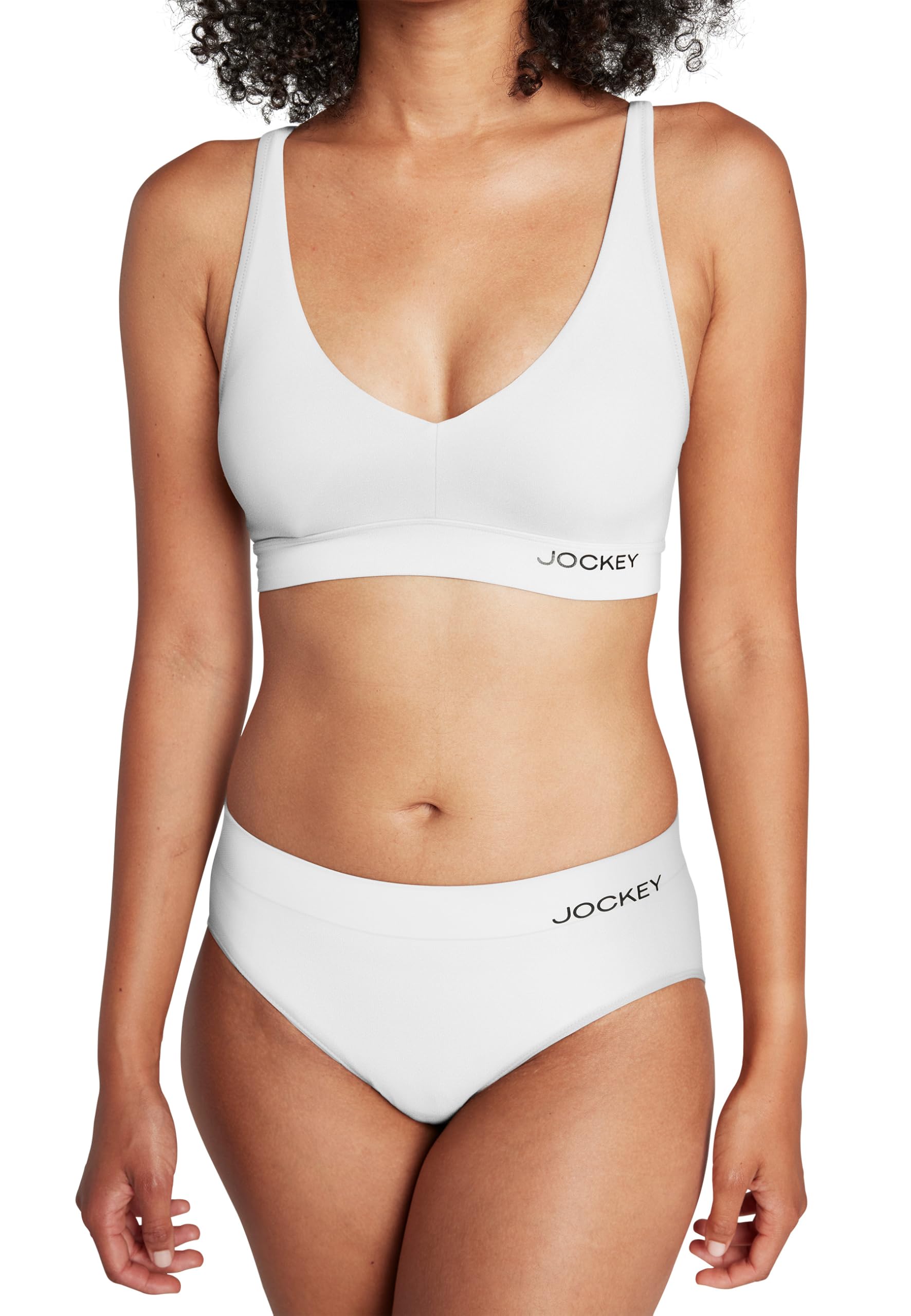 Jockey Women's Eco Seamfree Smooth Hipster, White, L