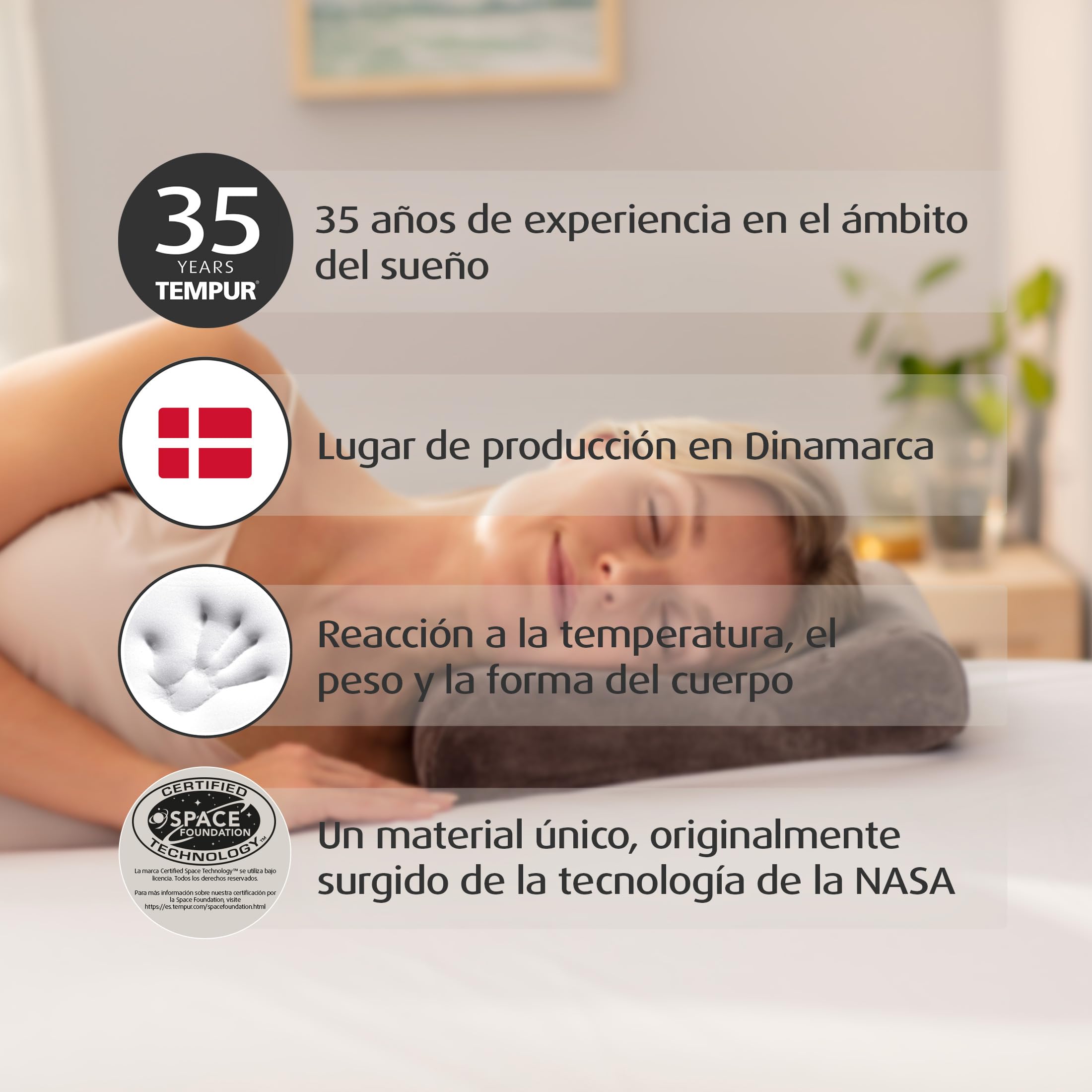 TEMPUR Almohada de Viaje ergonómica, viscoelástico, 25 x 31 x 10/7 cm | Almohada cervical de viaje TEMPUR con bolsa de transporte incluida, antracita