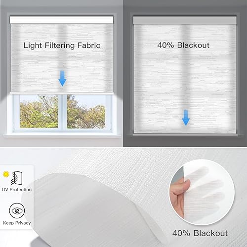 Miniatura 4 de Persianas enrollables motorizadas de filtrado de luz con control remoto, persianas inteligentes para ventanas que funcionan con Alexa Google a