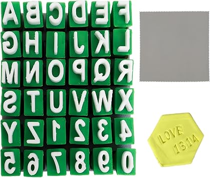 36PCS Clay Letter and Number Stamps, Deep Engraved 3D Alphabet Stamps for Pottery Ceramics, Durable Polymer Clay Tools, Reusable Letter Stamps for DIY Crafts, Cookies, Jewelry Making