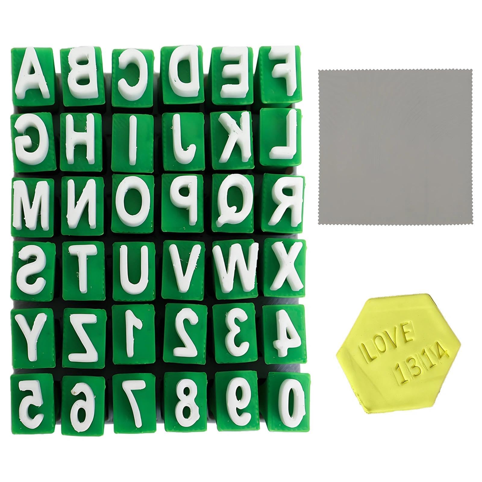 36PCS Clay Letter and Number Stamps, Deep Engraved 3D Alphabet Stamps for Pottery Ceramics, Durable Polymer Clay Tools, Reusable Letter Stamps for DIY Crafts, Cookies, Jewelry Making