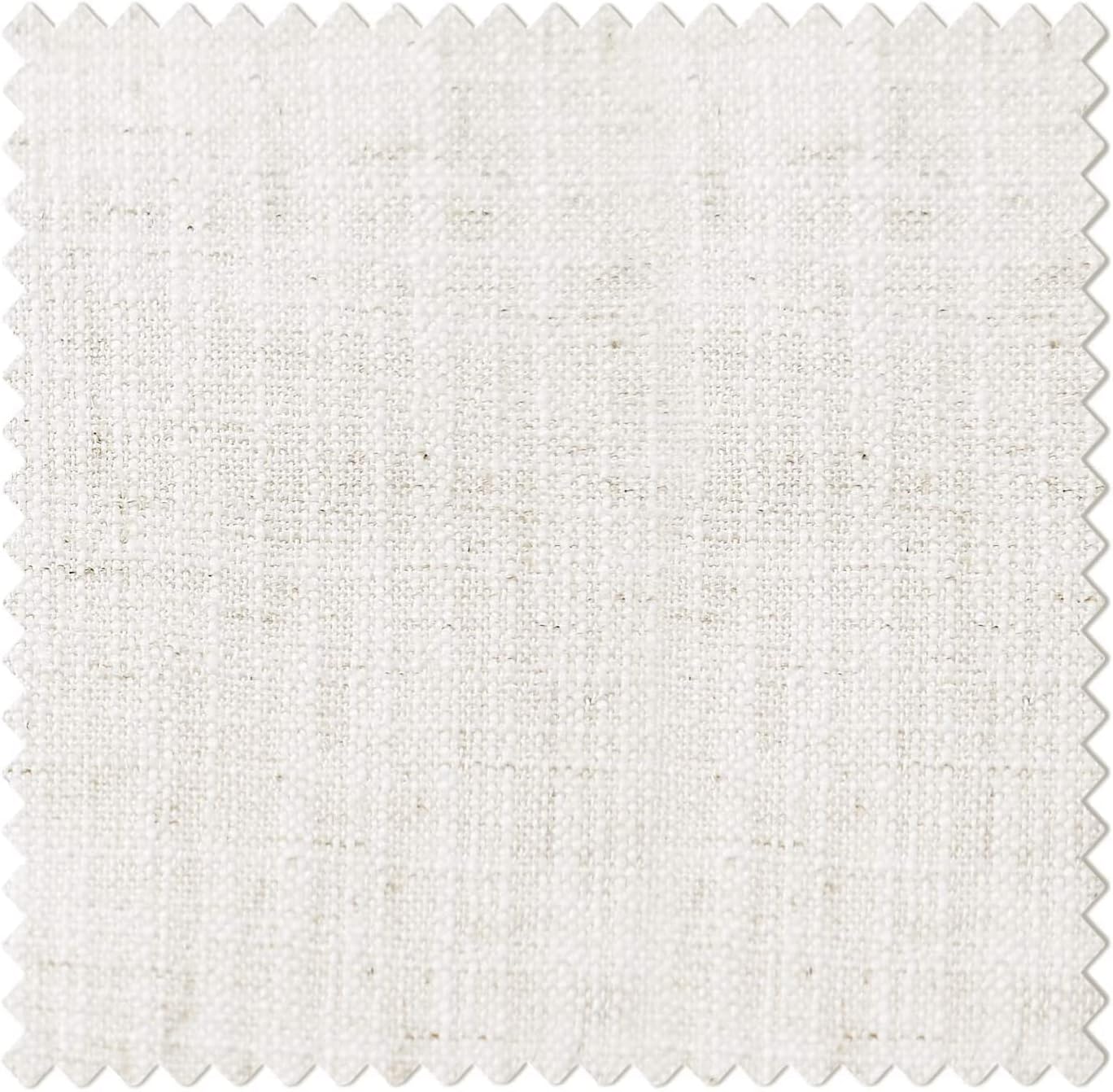 TWOPAGES Linen Curtain, 84 Inches Long Solid Room Darkening Rod Pocket Single Curtain Panel, Beige White (1 Panel 50Wx84L)