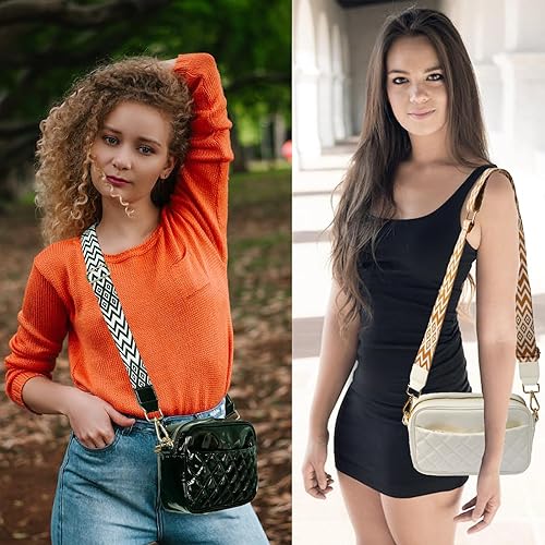 Miniatura 9 de Bolsos cruzados para mujer, bolso de hombro de cuero para mujer, pequeño bolso cruzado lateral, correa ajustable para guitarra