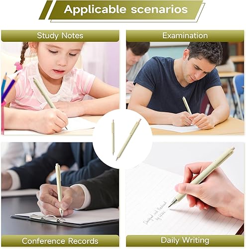 Miniatura 6 de Paquete de 24 bolígrafos de tinta de gel negra,escritura suave, punta extra fina de 164 de pulgada (0.5 mm), color crema para tomar notas,