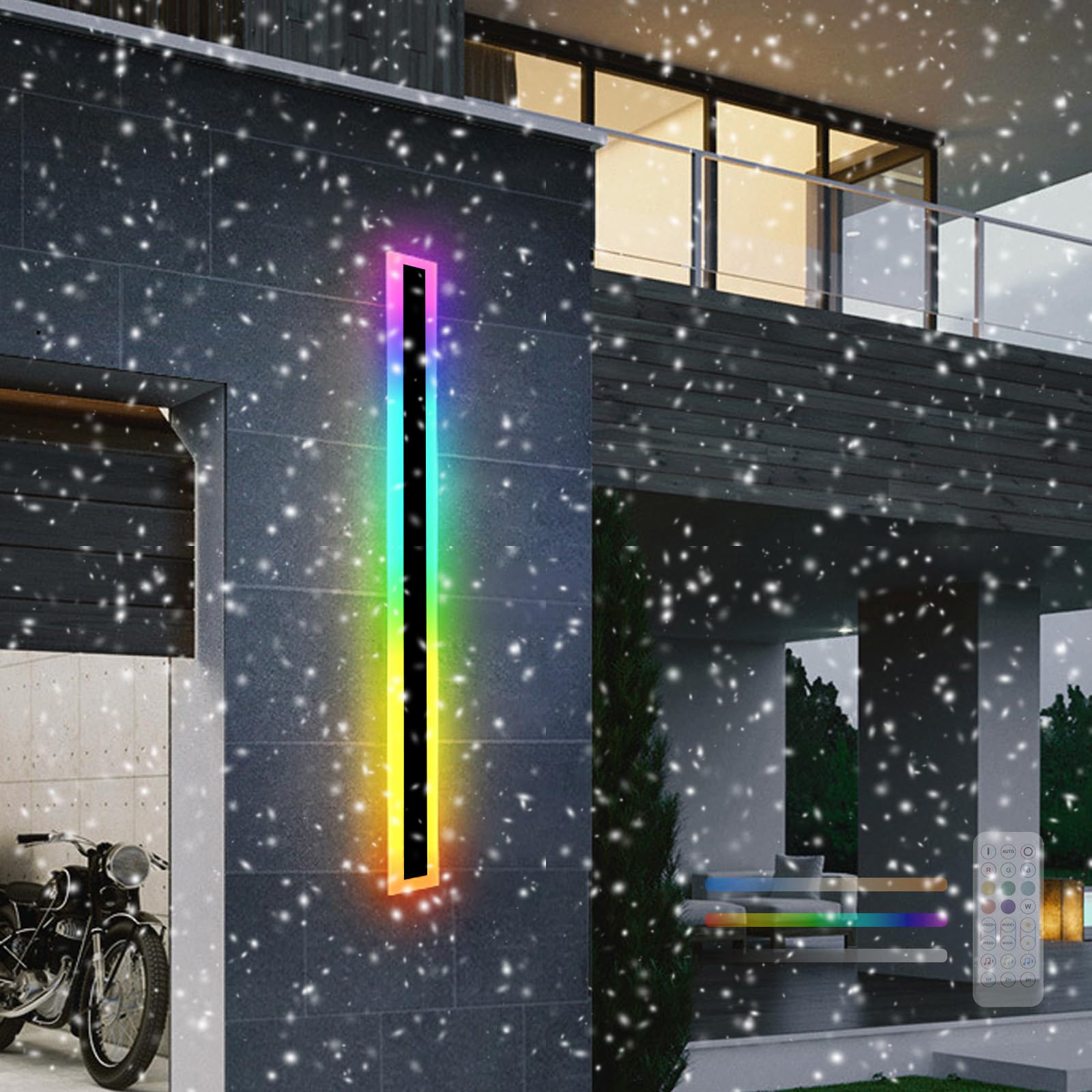 Applique Murale Extérieure RGB Lampe Dimmable Télécommande IP65 200cm - 8