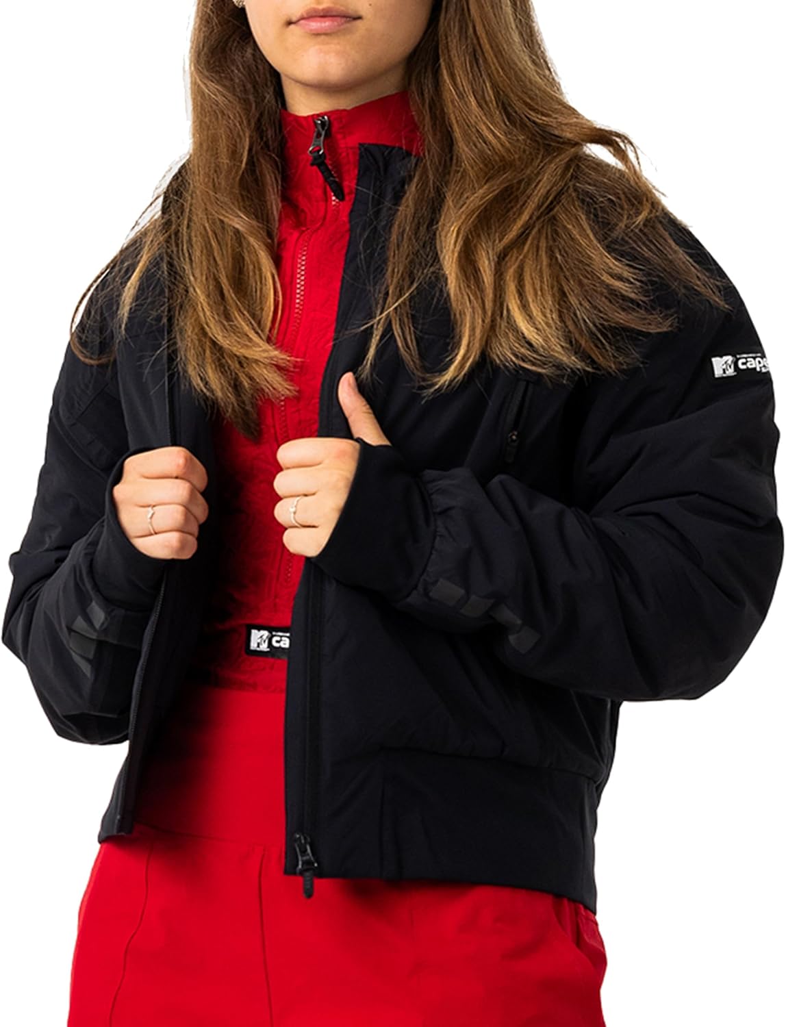 MTV Women's Track Jacket, Turn It On Hooded Athletic Full Zip Running Workout Top with Zipper Pockets