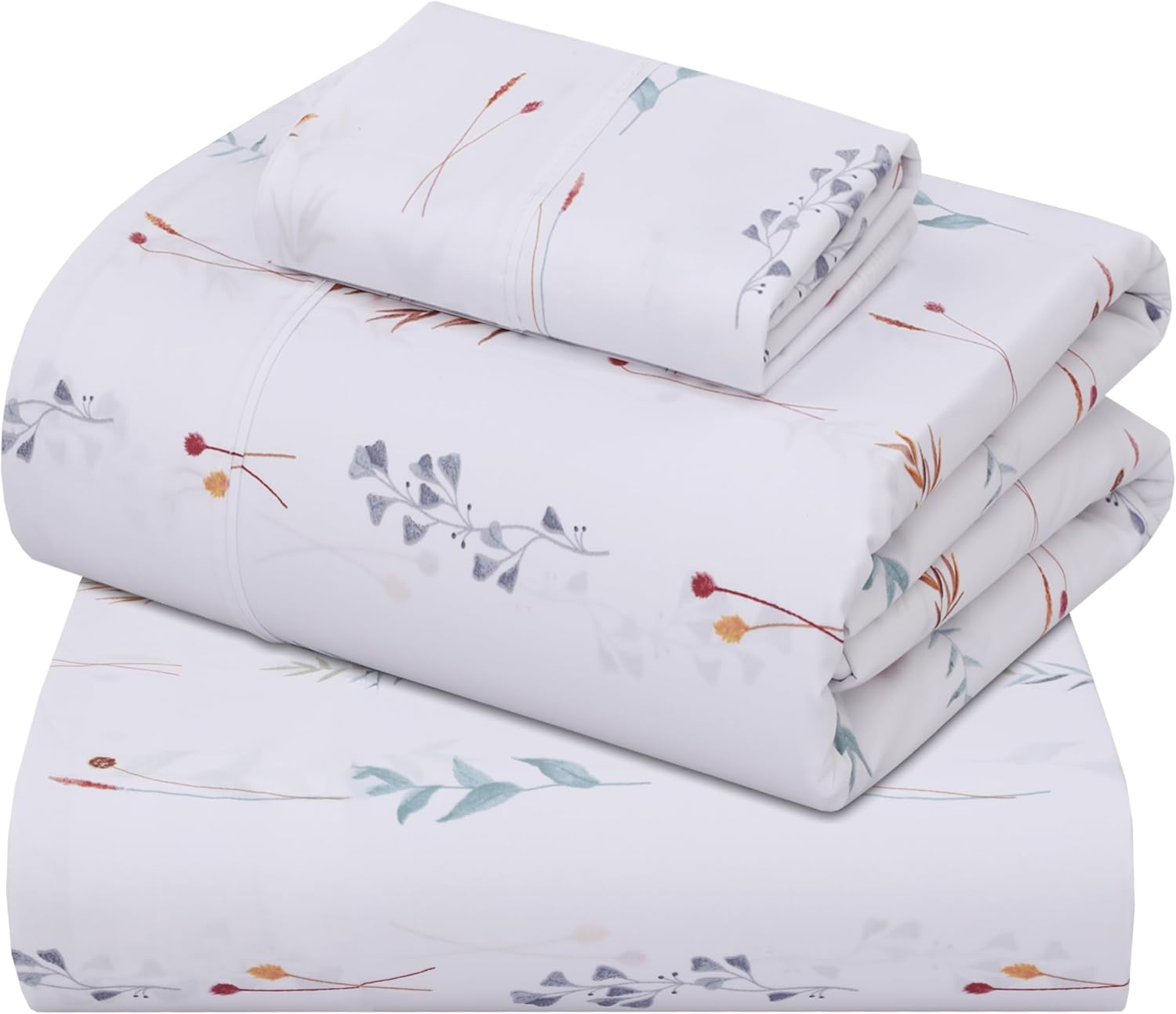 ZOYER 100% Cotton Sheets – Twin XL Size Percale Bedding, Cooling & Breathable, Durable with a Crisp, Soft & Comfortable Feel, 16" Deep Pocket, 3-Piece Set, Fairy Meadows
