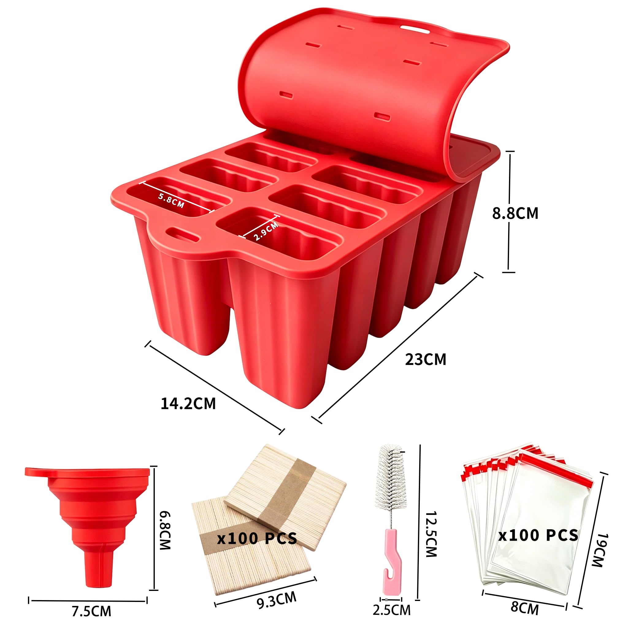 Stampi Ghiaccioli, Silicone Stampi per Gelato senza BPA,Stampo di gelato,Stampi Gelato Stecco,Stampi per Ghiaccioli in Silicone,Formine Ghiaccioli Riutilizzabili,Ghiaccioli Stampo