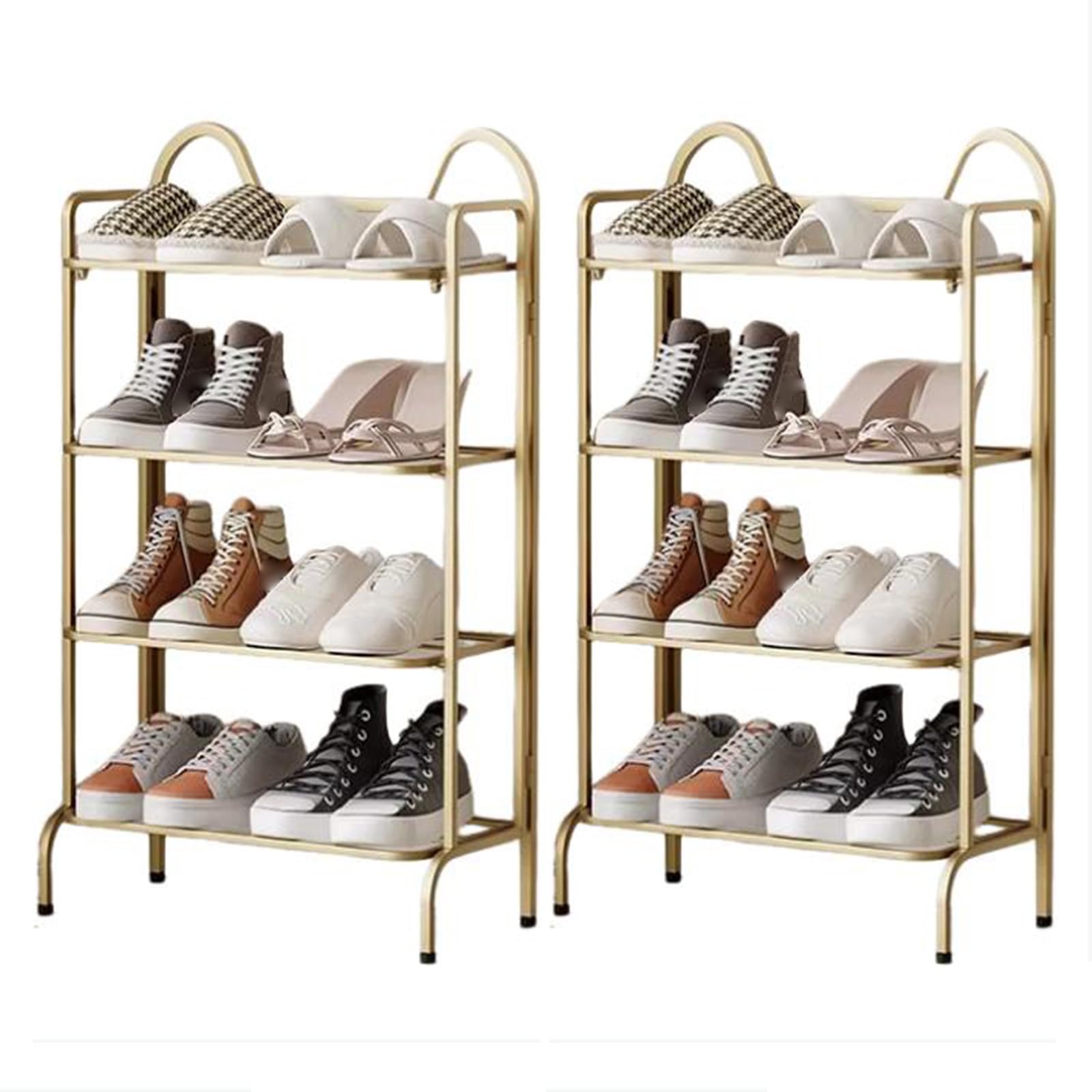 Étagère à chaussures 4 niveaux en fer vertical pour couloir