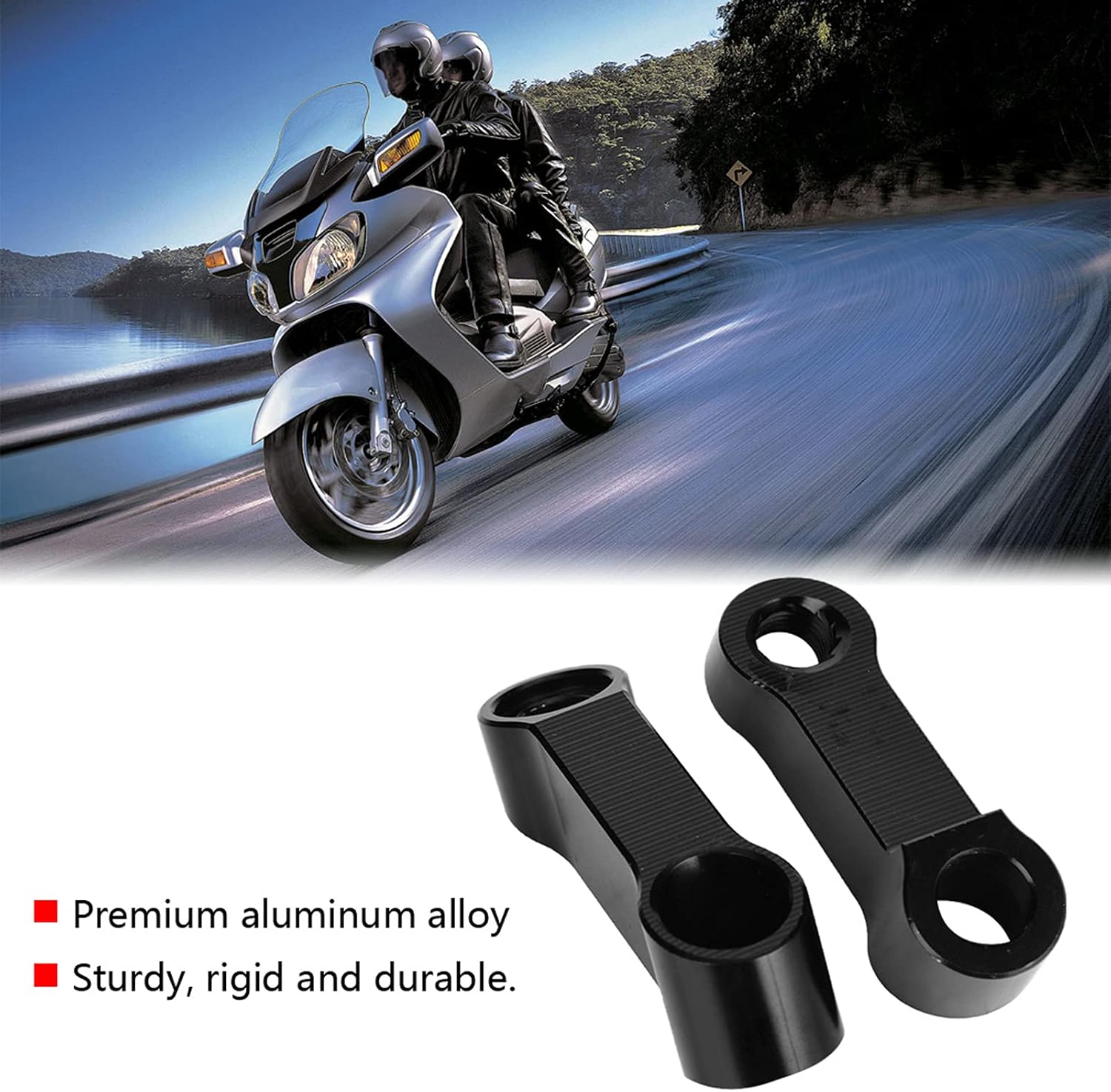 Motorcycle Mirror Extenders, 2PCS Motorcycle Mirror Mount Riser Extender Adapter, 10mm 8mm Stem Mirror Mount Risers Extenders Adapters