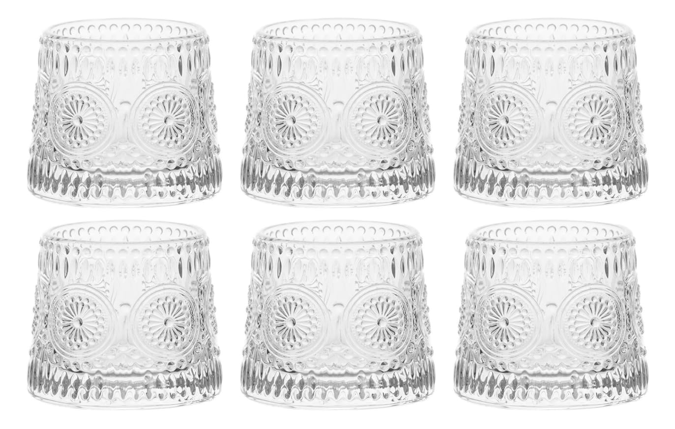 CASAQUA® Old Fashioned Dancing Whiskey Glass with Rotatable Bottom - Spinning/Swirling Glasses - Tumbler Rocks Bar Glass for Drinking Bourbon, Scotch, Cocktails (170ML, Pack of 6, C-DANCHING Glass)