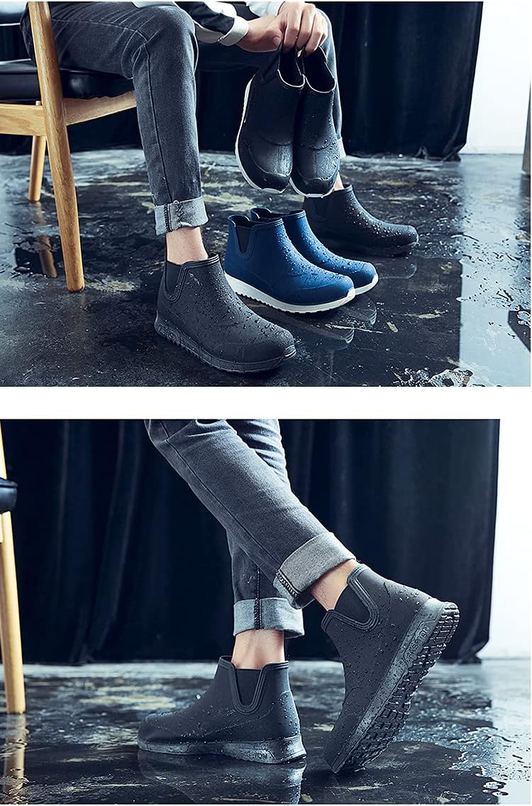 Waterproof Rain Boots with Anti-Slip Sole, Lightweight PVC Outdoor Shoes for Fishing, Car Washing & Casual Wear