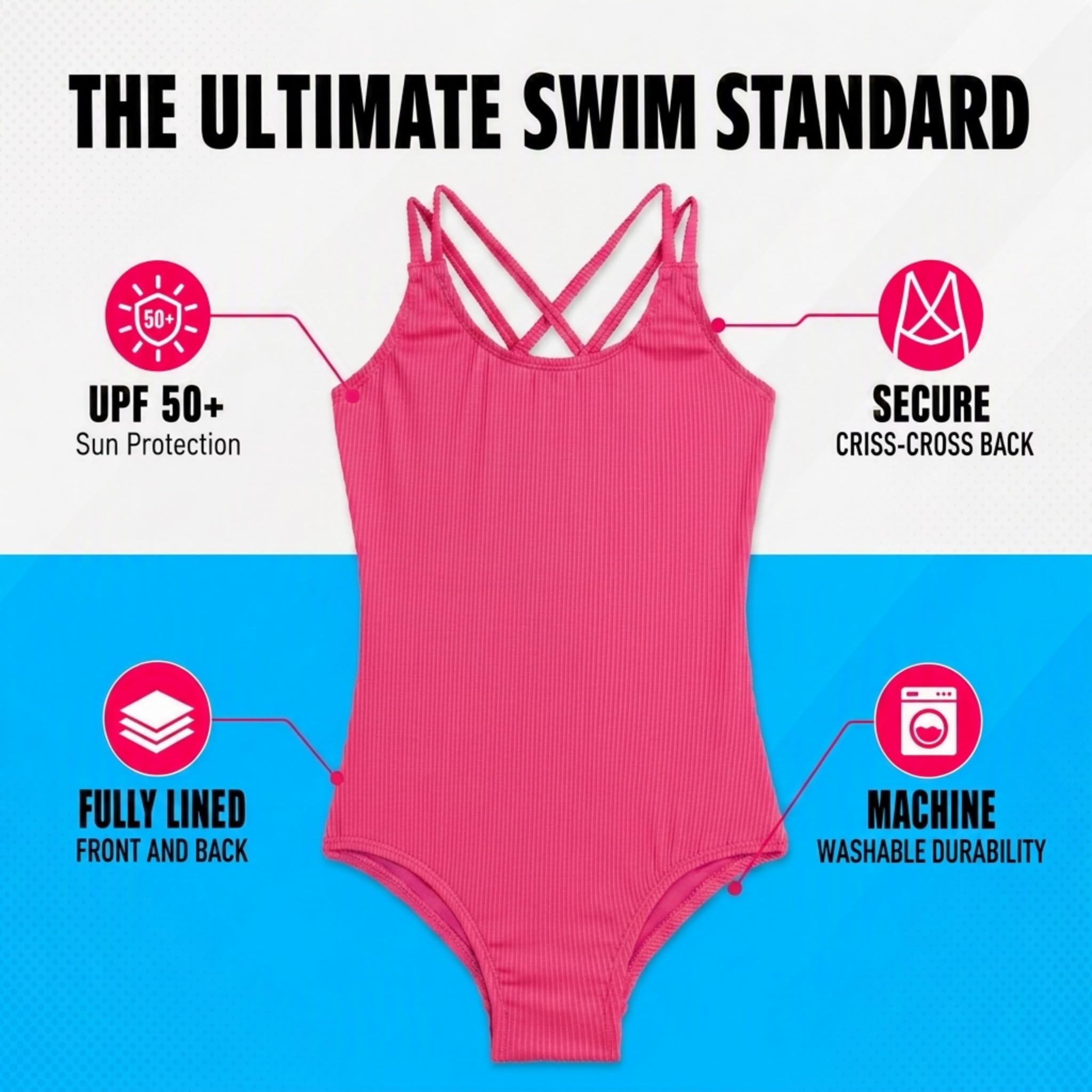 Kanu Surf Reese Lsf 50+ - Traje de Baño para Playa Y Deporte Traje de baño de una Sola Pieza Niñas