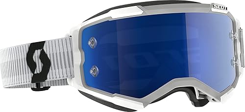 Scott Fury Goggles OSFM Lente de trabajo blancoazul cromado