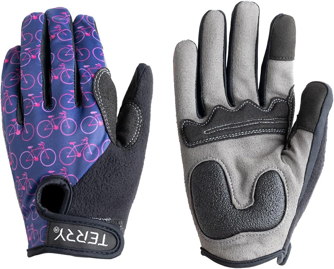 Terry Full Finger T-Gloves for Women, Full Coverage Gel Padded Mesh Comfort, Touch Screen Compatible MTB Cycling Gloves
