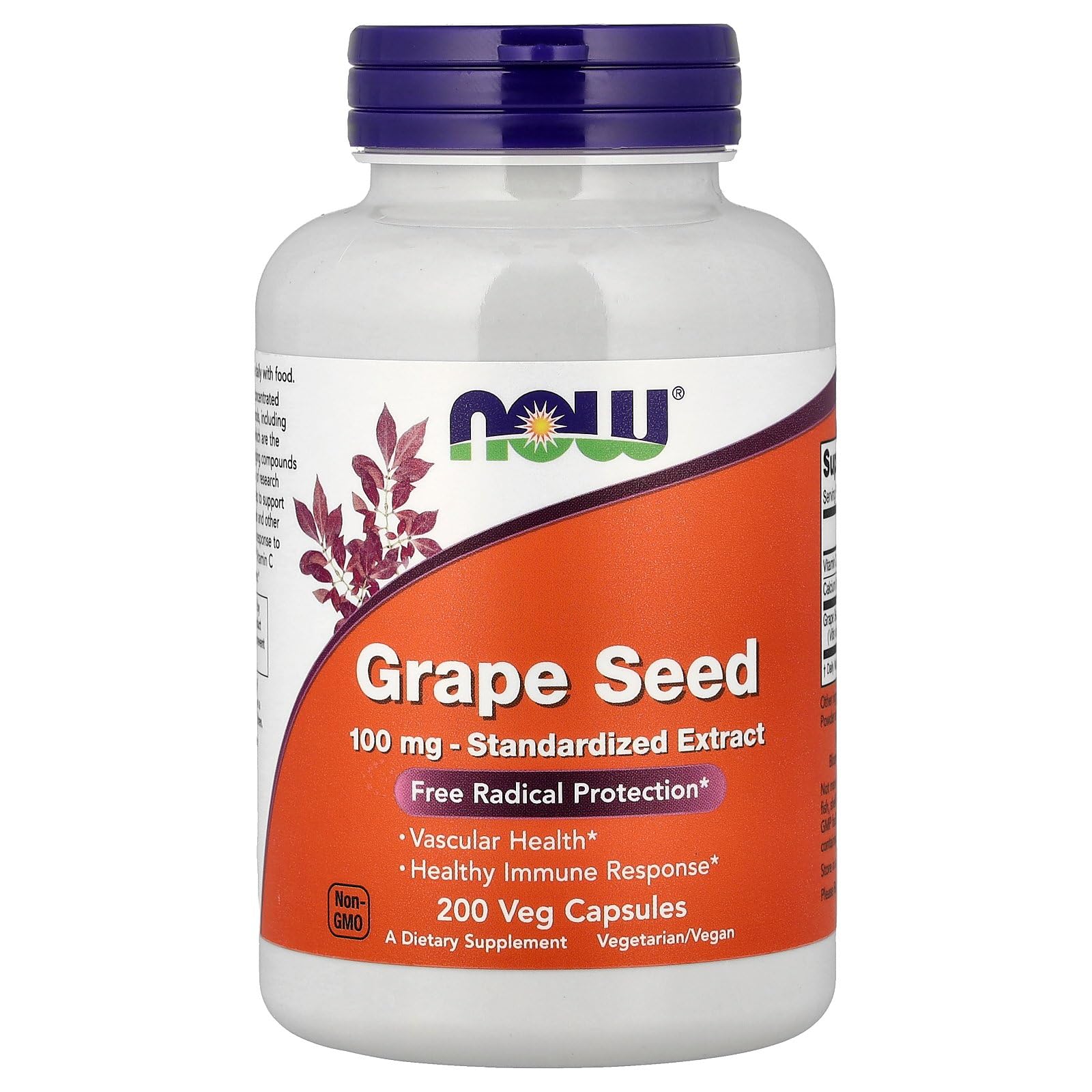 Now Foods Grape Seed Anti 100mg 200 Vcaps