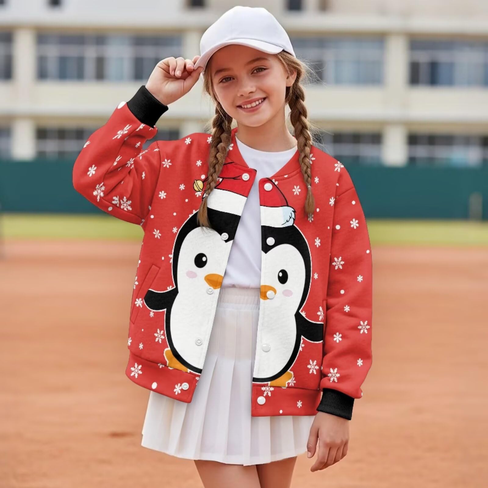 chaqlin Camiseta de béisbol roja para niños, camisetas de béisbol de Navidad, camisetas de manga larga, camisetas de manga larga, lindas camisetas gráficas para niñas de 7 a 8 años