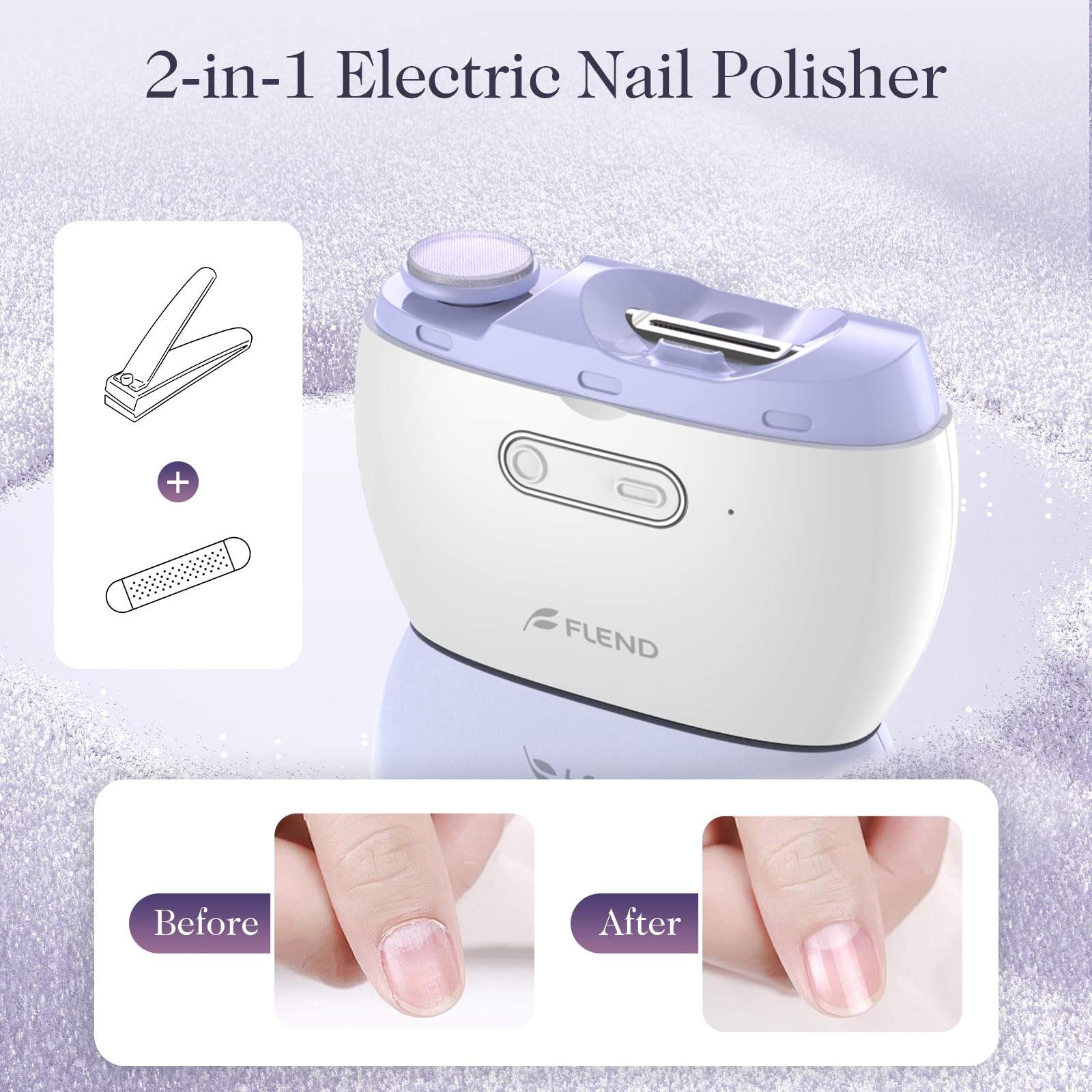 Elektrischer automatischer Nagelknipser, tragbare Nagelfeile, kein Lärm, Nagelreste, Nagelabdecken, Schleifen und Polieren, 2-in-1, einfache Bedienung, LED-Licht, Nagelschneider, Schneider für Kinder